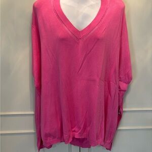 Pink V-Neck Tunic for Women